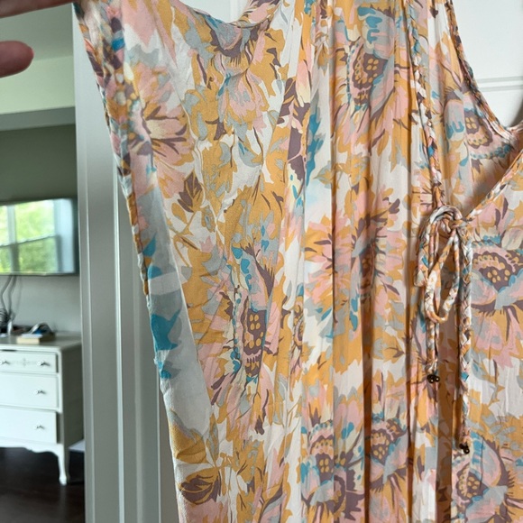 Free People batwing coverup with braided front tie. - Picture 3 of 6